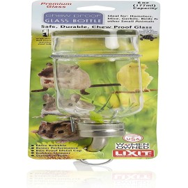 LIXIT Chew Proof Flat Sided Water Bottles for Rabbits, Ferrets, Rats, Birds, Hamsters  - Clear, 26 Oz