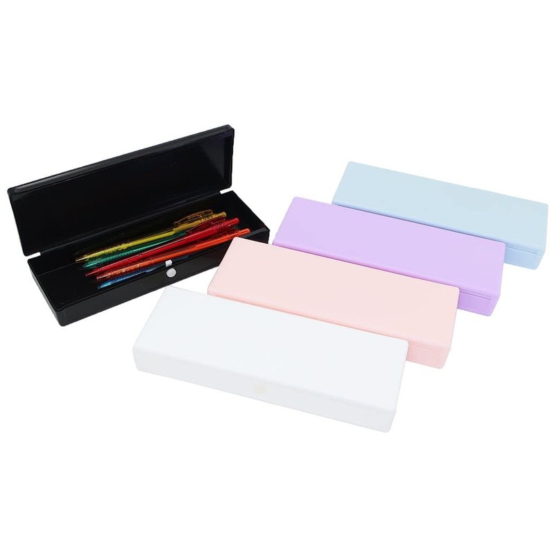 Pencil Case: Simple Plastic Pen Case, Blue