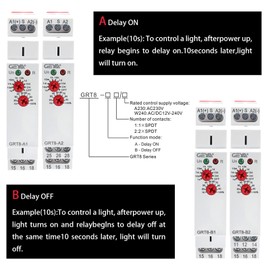 Time Relay GRT8-A2 Delay On Timer Switch, IGEYAPA 16A 230V Adjustable Timer Relay in Din Rail for Industrial Grade Waterproof and Dustproof Design