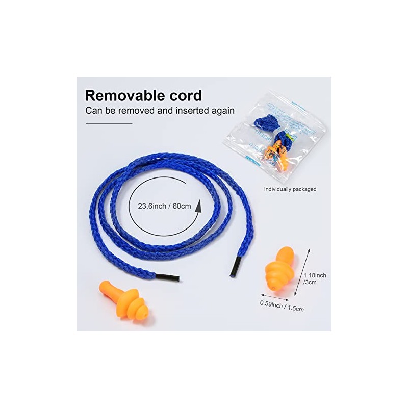 Tapones de Silicona Suave con Cable - 200 Pares Reutilizables