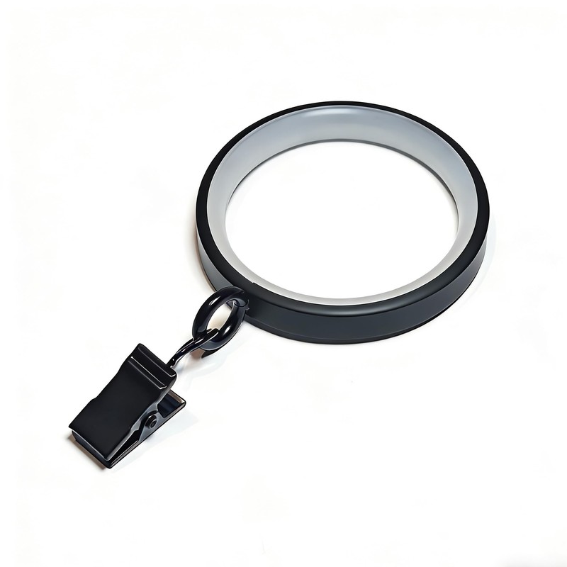 24 Pack Curtain Rings, Premium Metal with Smooth & Quiet