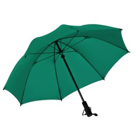 EuroSCHIRM Swing Flashlite Trekking Umbrella, 37.5”, Durable Fiberglass Fixed Shaft, Removable LED Flashlight, (Green)