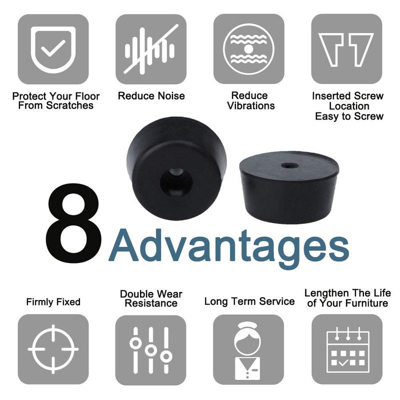 sourcing map Tapered Rubber Pad Feet Bumper Washer 28mm x