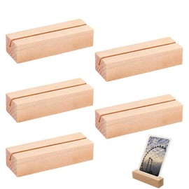 Wooden Card Holder, 5 Pieces Wooden Photo Holder, Wedding Place Card Holder, Wooden Card Holder, Table Number, Place Card Holder Made of Wood, Non-Slip, for Wedding, Parties, Office