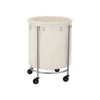 SONGMICS HOME Laundry Basket with Wheels, Rolling Laundry Hamper, Round