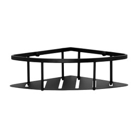 Ambrosya® | Exclusive shower basket made of stainless steel | Shelf Bath Bathroom Shower Tray Shower Corner Holder Bracket Basket Wall (Stainless Steel (Black), 1 floor)