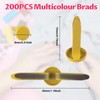 200Pcs Multicolour Split Pins, 8mm x 19mm Paper Fasteners, Plated