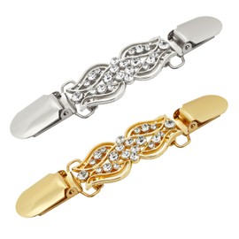 Frutain 2 Pcs Waist Cincher & Shirt Clip Retro Dress Cinch Clips for Shawl,Cardigan,Sweater,Clothes&Pant Tightener Clip (Tulip)