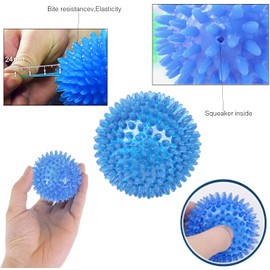Voarge 3Pcs Squeaky Dog Ball Toys, Dogs Chew Spiky Ball, Toss Fetch Toys for Puppy, Ideal for Medium and Small Dogs Teeth Cleaning Supplies for Small and Medium Dogs