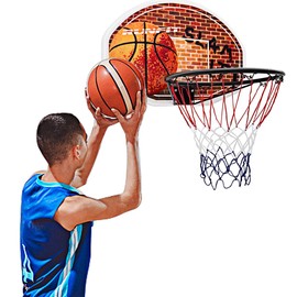 Goplus 29" x 20" Basketball Hoop Wall Mounted Portable Basketball Backboard Indoor Outdoor Sports Suitable for Adults and Kids Play