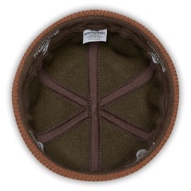 Sterkowski Navy Watch | 100% Wool Beanie for Men and Women | Docker Cap Work Outdoor Short Trawler Handmade Warm Longshoremen Sailor Mariner Brimless Fisherman Skully Winter Brown 57 cm