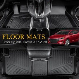 Wailtnb-All Weather Floor Mats for Hyundai Elantra 2017-2020 Custom Fit Hyundai Elantra 2015-2020 Waterproof Durable Easy to Clean Accessories