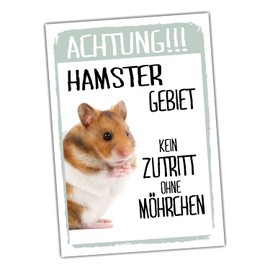 Achtung Hamster Kein Zutritt Sign Funny with Saying Door Sign Warning Sign Fun Metal Sign