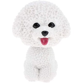 Simulation Shaking Head Dog Bobble-Head Dog Toy for Car Interior Dashboard Ornament - Bichon Frise