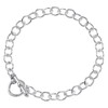 Sterling Silver Circle Toggle Charm Bracelet 7"