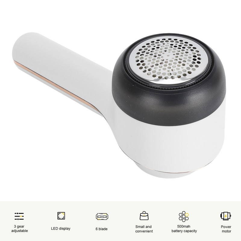 Electric Lint Remover Rechargeable Digital Display Powerful Motor 6 Blades