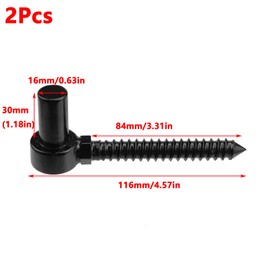 Antrader 304 Stainless Steel Gate Hinges for Farm Wooden Gates Fences,2Pcs One Piece Molding Chain Link Lag Screw Hinge M12 Screw in Pin Hinge 5/8" Lag Bolt Hinge,Black
