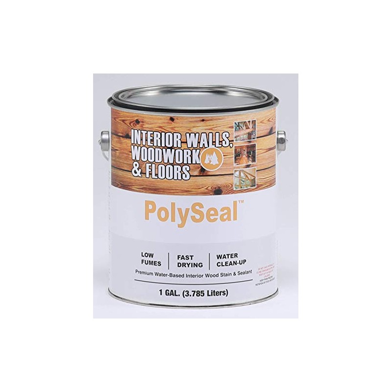 PolySeal Water Based Polyurethane Acrylic Interior Wood Varnish-1 Gallon-Maple Satin