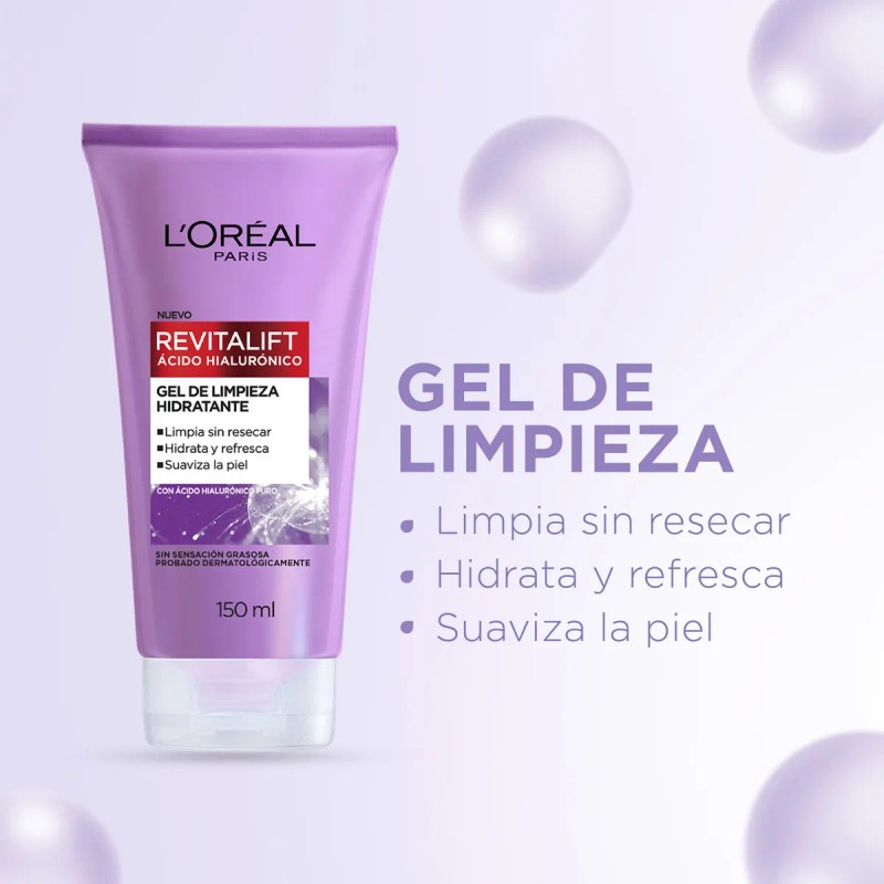 Gel Limpiador L'oréal Paris Facial Ácido Hialurónico 150Ml