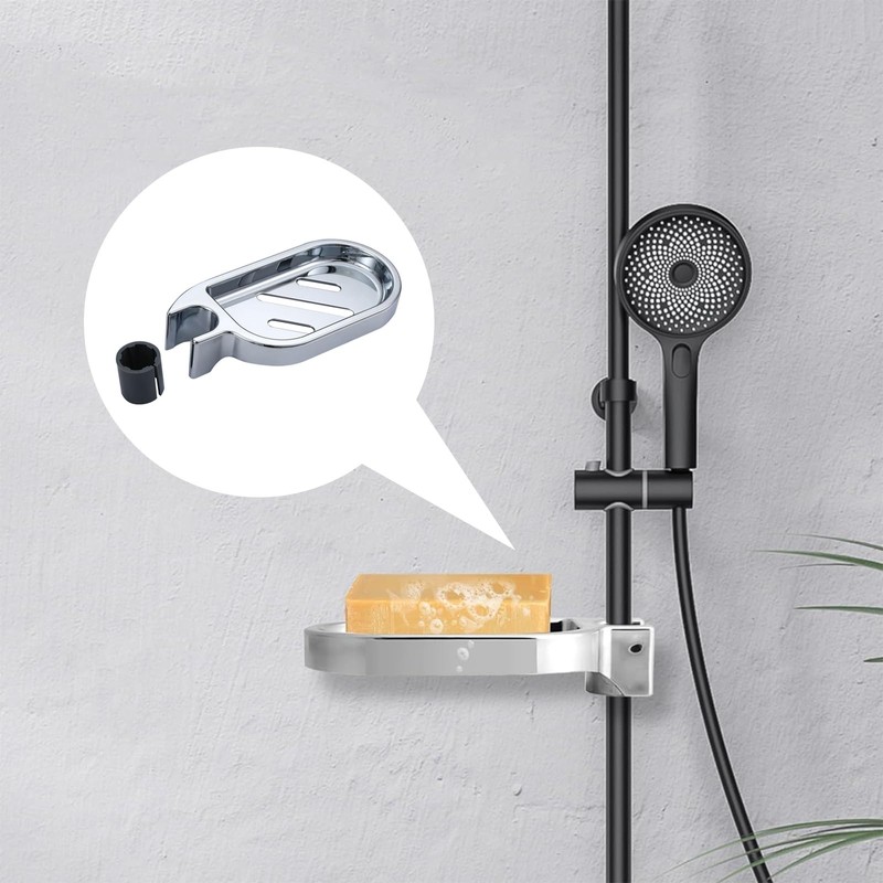 Soap Dish for Shower, Clip on Adjustable Shower Soap Holder,