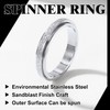 Richsteel Spinner Ring for Men Women 8 mm Wide Sandblasted