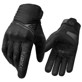 INBIKE Waterproof Winter Motorcycle Gloves Thermal Fleece Touchscreen with TPR Palm Pad Cushioning Hard Knuckle Black XX-Large