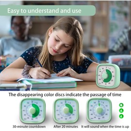 Gorphi Visual Timer, 60-Minute Countdown Timer for Kids, Toddler, Autism, ADHD or Adults - Visual Time Management Tool for Classroom, Kitchen, Cooking, Office(Batteries Not Included)