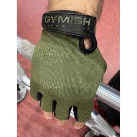Workout Gloves for Men and Women – Multipurpose Fingerless Gloves – Comfortable Weight Lifting Gloves with Wrist Wraps – Heavy Duty Durable Materials (Large, 01. Military Green Workout Gloves)