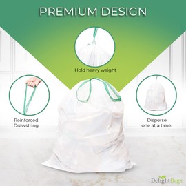 Tall Kitchen (200 count), 13 Gallon, Drawstring Trash Bags, White, Kitchen Bags, 0.9 Mil Thickness, Tall Kitchen Garbage Bags,13 Gallon