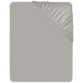 West Midlands Homeware Double Fitted Sheet Soft Brushed Microfibre Fabric Bed Sheets Extra Deep Pocket Shrinkage & Fade Resistant Deep Fitted Sheets Breathable Washable, Gray