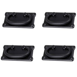 INCREWAY 4 Packs Pull Handle, Black Furniture Ring Pulls Antique Mission Drawer Pulls Cabinet Flatback Hardware Handles for Kitchen Cabinet Dresser
