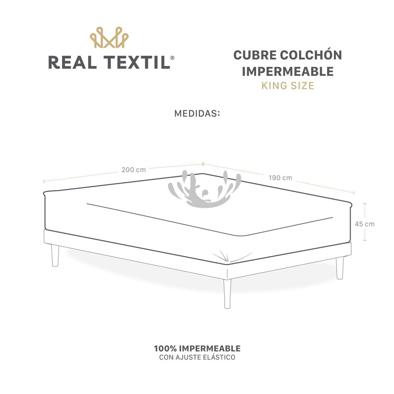 REAL TEXTIL Protector Cubre Colchón 100% Impermeable | Tela Suave