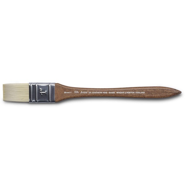 Winsor & Newton 5010825 Synthetic Artist Oil Brush with High Elasticity & Lifespan, Ergonomic Handle for Oil Paints and Alkyd Paints - Varnish Brush 1 Inch
