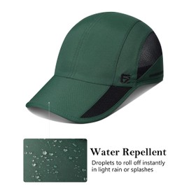 GADIEMKENSD Cooling Running Hat Quick Dry Summer Baseball Cap UPF50+ Sports Sun Caps Breathable Mesh Trucker Dad Hats Unstructured for Golf Tennis Hiking Gym Camp M Blackish Green