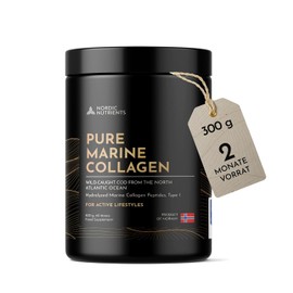 Marines Collagen Powder Type I Norwegian Wild Cart Dermatest + 34.8% Skin Moisture 95% Protein for Skin, Hair, Joints & Regeneration MSC Certified 300 g (60 Servings)