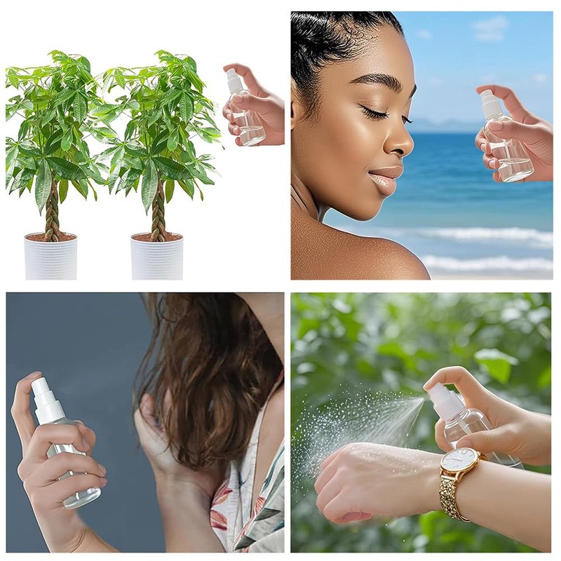 Xolaawa Small Spray Bottle, Clear Empty Mini Travel Plastic Bottle.