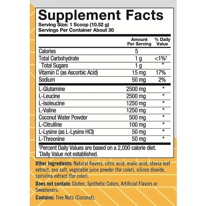 TRUE ATHLETE Natural Recovery Powder - 7.7g of Amino Acids