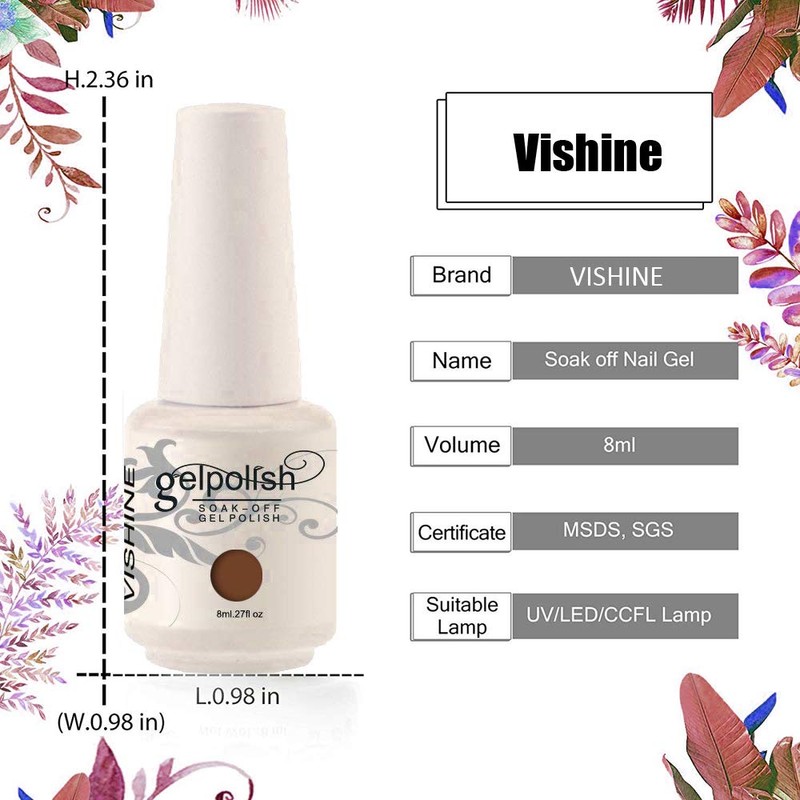 Vishine Semi-Permanent Gel Nail Polish Set of 4 White, Black,