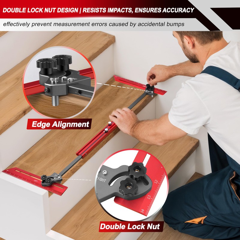 Portable Stair Tread Template Tool, Simple Assembly Stair Measuring Tool,