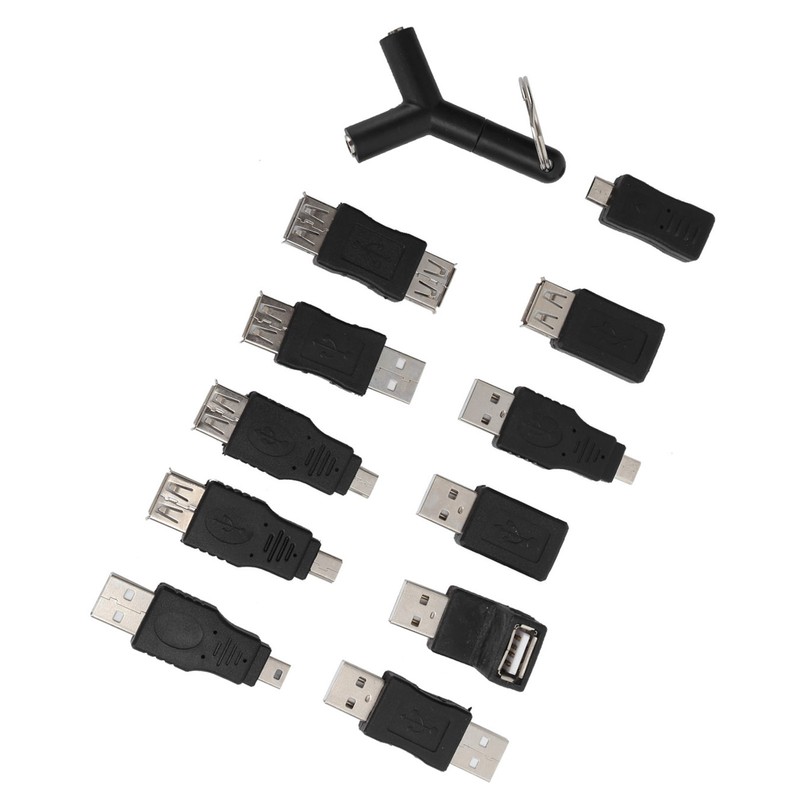 12Pcs USB2.0 Adapter 3.5mm 2 in 1 Audio Adapter Converter