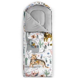 QOOMO Cartoon Wildlife Printed Camping Sleeping Bags,3 Season Warm & Cool Lightweight,Waterproof Sleeping Bags for Adults & Kids,Traveling,and Outdoors,Camping Gear Equipment,31x90inch