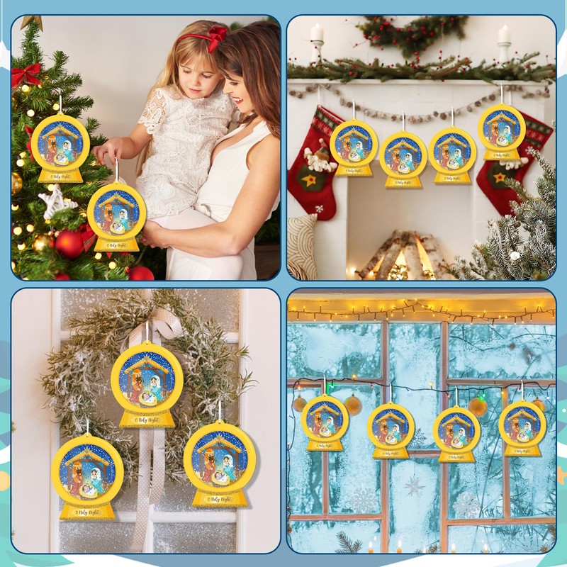 WATINC Christmas Nativity DIY Snow Globe Craft Kit, 12Pcs Jesus