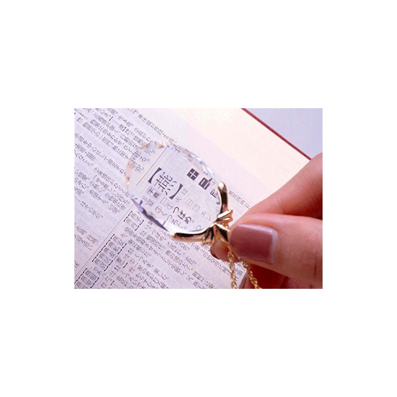 Hogdseirrs Crystal Loupe Pendant Necklace (Gold)