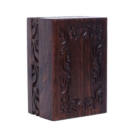 S.B.ARTS Wooden Urn Box for Human Ashes, Cremation Funeral Urns Box, Decorative Urn, Pet Memorial Urns, Cat Infant Adult Urn, Keepsake Burial Ash Box-Extra Small (Style2, 5 X 3 X 2.25 inch)