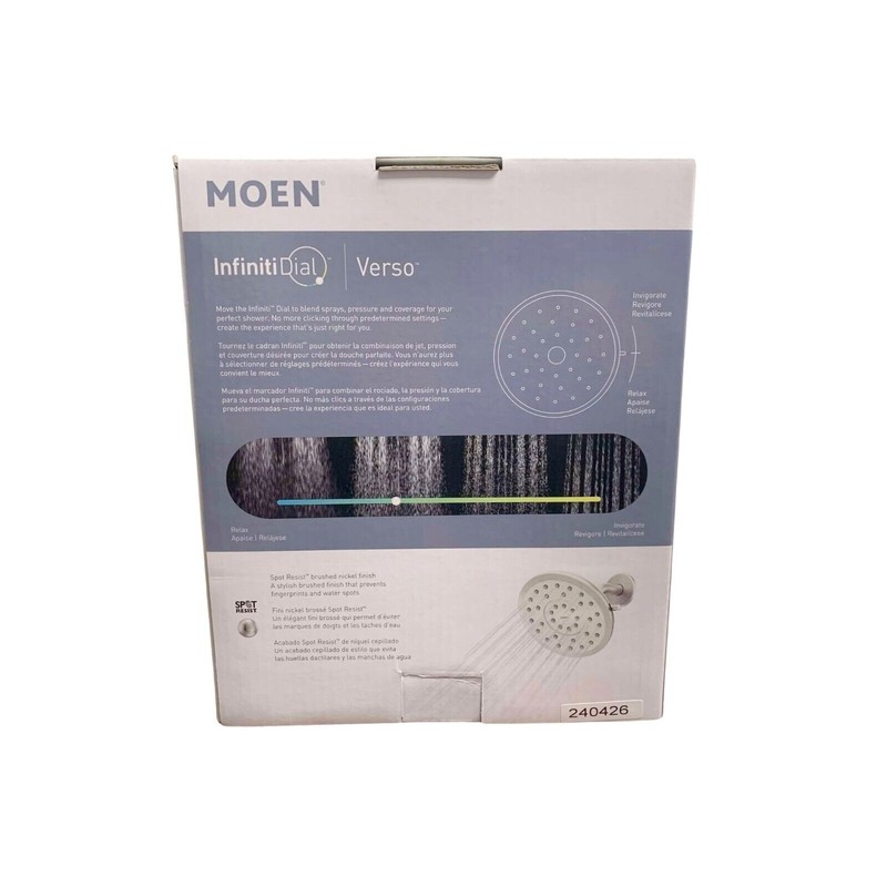 Moen Verso Shower Head Infiniti Dial Brushed Nickle #220R6EPSRN Spot