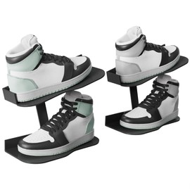 DTK 2 PC Floating Shoe Display Shelf, Metal Levitating Sneaker Organizer,Wall Mount Shor Rack, Sturdy Floating Shoe Holder for Sneaker Collector Advertising Exhibition Shoe Store Black