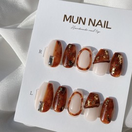 MunNail new fall pumpkin marble nail✨ - Mediaval / MunNail 가을신상호박마블네일✨ - 미디오벌