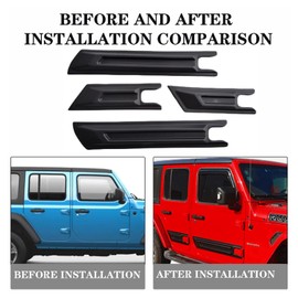 WANGDUOYU Body Side Panel Molding Trim Compatible with Wrangler JL/JT， Personality ABS Door Molding Anti Scratch Edge Guard for Truck（Black）