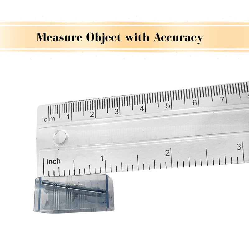 Pack of 2 Plastic Ruler Straight Ruler Plastic Measuring Tool