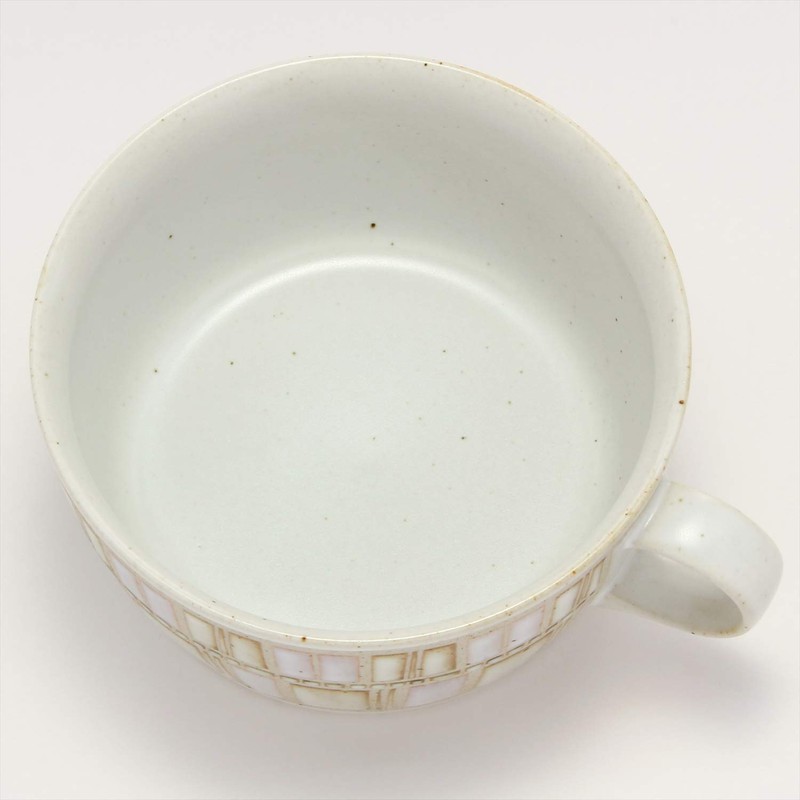 Hasamiyaki Soup Cup Tile Art Red